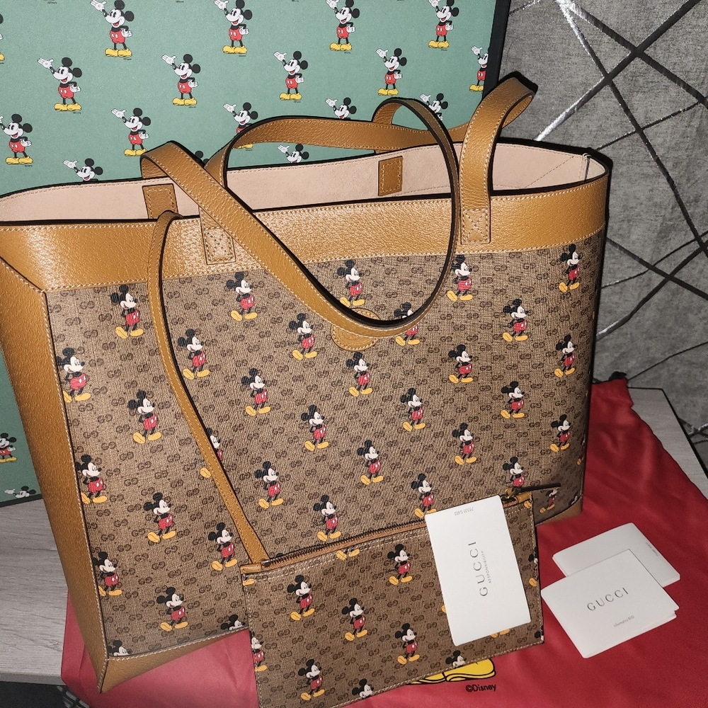 Gucci Disney Collaboration - GG Supreme & Mickey Mouse Monogram Canvas Tote